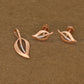 Elegant Rose Gold Leaf Design Jewelry Set with American Diamonds – Pendant and Earrings