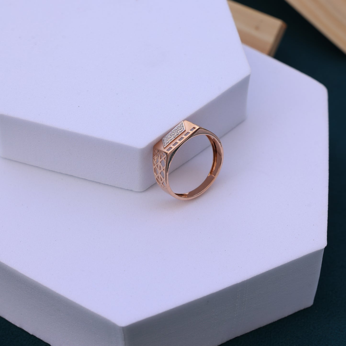 Moissanite Men's Rose Gold  Ring