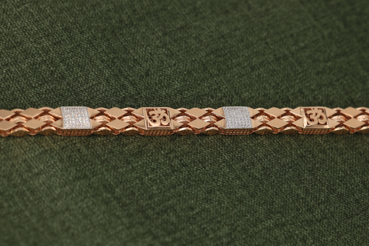 Rose Gold Diamond Om Bracelet – Spiritual & Elegant Jewelry