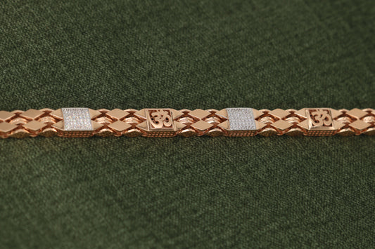 Rose Gold Diamond Om Bracelet – Spiritual & Elegant Jewelry