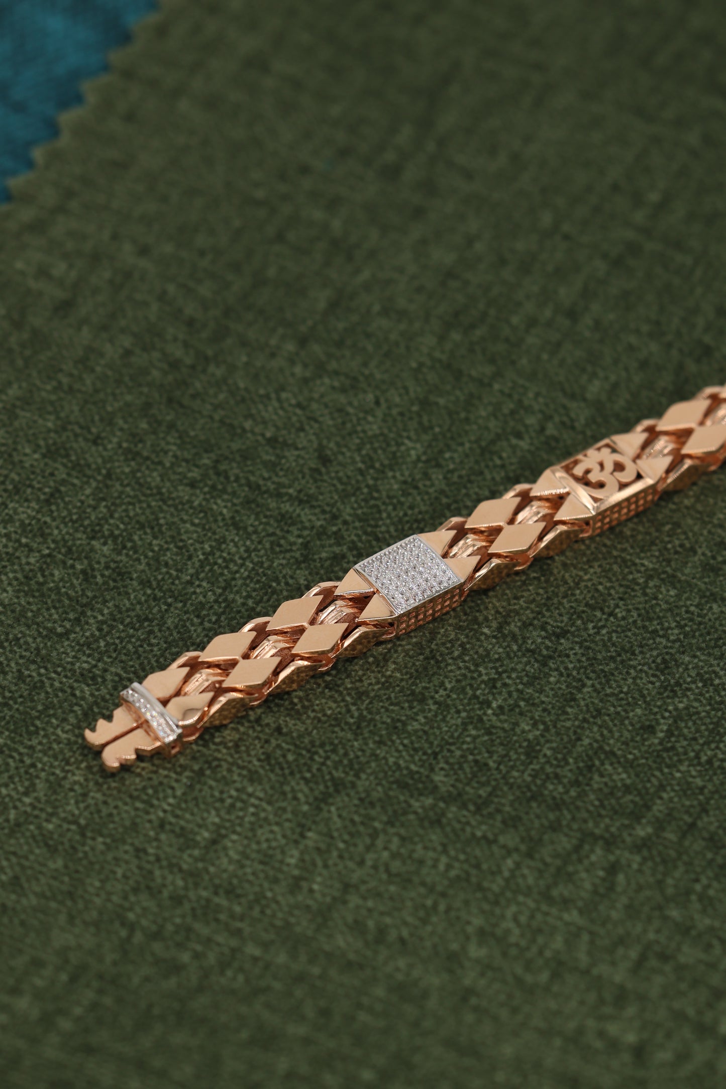 Rose Gold Diamond Om Bracelet – Spiritual & Elegant Jewelry