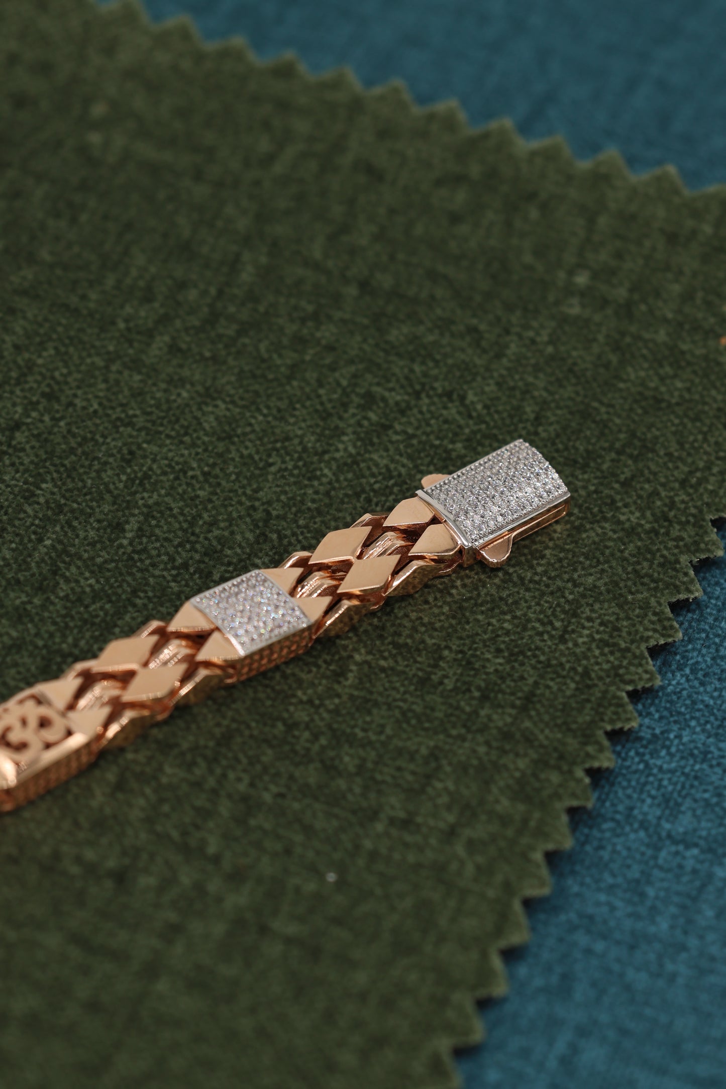 Rose Gold Diamond Om Bracelet – Spiritual & Elegant Jewelry