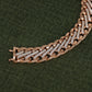 Luxurious Rose Gold Diamond Cuban Link Bracelet with Secure Box Clasp – Classic Chain Design