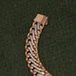 Luxurious Rose Gold Diamond Cuban Link Bracelet with Secure Box Clasp – Classic Chain Design
