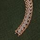 Luxurious Rose Gold Diamond Cuban Link Bracelet with Secure Box Clasp – Classic Chain Design