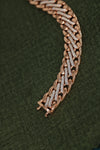 Luxurious Rose Gold Diamond Cuban Link Bracelet with Secure Box Clasp – Classic Chain Design