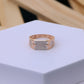 Luxurious Moissanite Men’s Ring | Wide Rose Gold Band