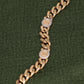 Gold Cuban Link Bracelet with Diamond-Circle Medallions & Secure Box Clasp – Luxurious Bracelate Design for Men & Women