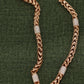 Rose Gold Chain Necklace with Diamond-Accented Links