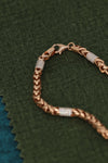 Rose Gold Chain Necklace with Diamond-Accented Links