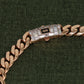 Luxurious Rose Gold Cuban Link Bracelet with Signature Diamond Lock
