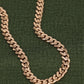 Luxurious Rose Gold Cuban Link Bracelet with Signature Diamond Lock