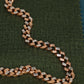 Rose Gold and Silver Dual-Tone Square Link Chain Necklace with Signature Diamond Clasp