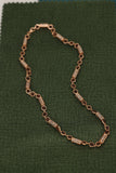 Exquisite Rose Gold Rudraksha Necklace with Intricate Filigree Cylinders