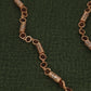 Exquisite Rose Gold Rudraksha Necklace with Intricate Filigree Cylinders