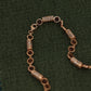Exquisite Rose Gold Rudraksha Necklace with Intricate Filigree Cylinders