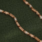 Luxurious Rose Gold Necklace with Greek Key Design and Micro-Pave Diamond Detailing