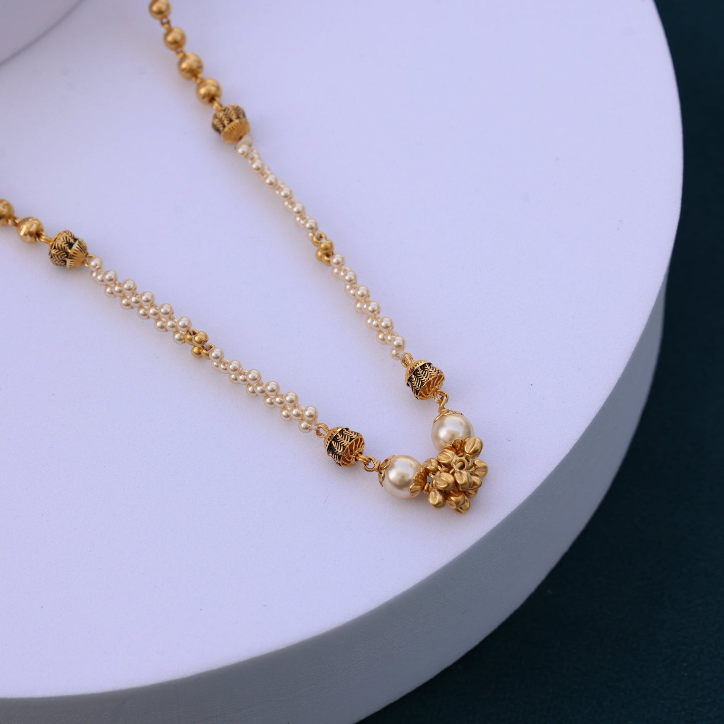 Gold Pearl Necklace - Bridal & Festive Jewelry