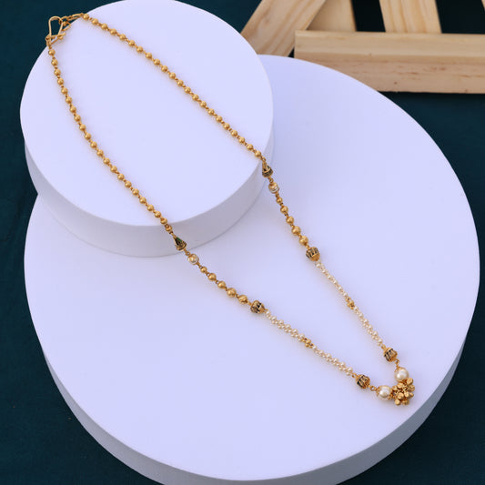 Gold Pearl Necklace - Bridal & Festive Jewelry