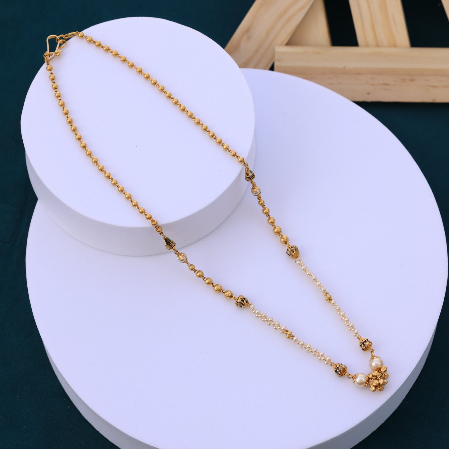 Gold Pearl Necklace - Bridal & Festive Jewelry