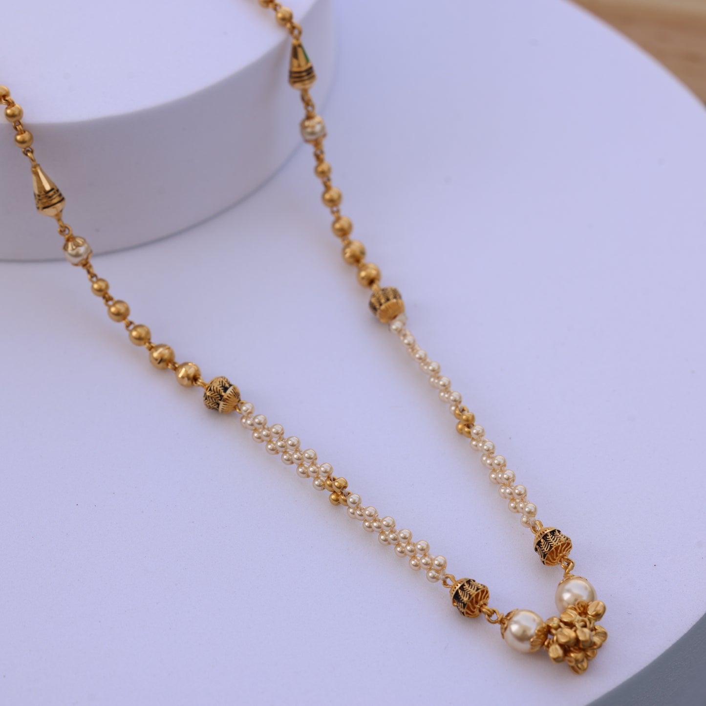 Gold Pearl Necklace - Bridal & Festive Jewelry