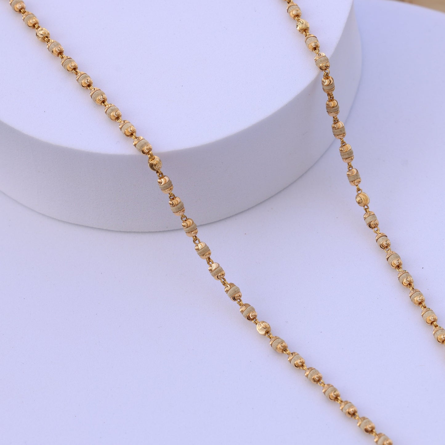 Gold Tulsi Mala with Gold-Toned Beads
