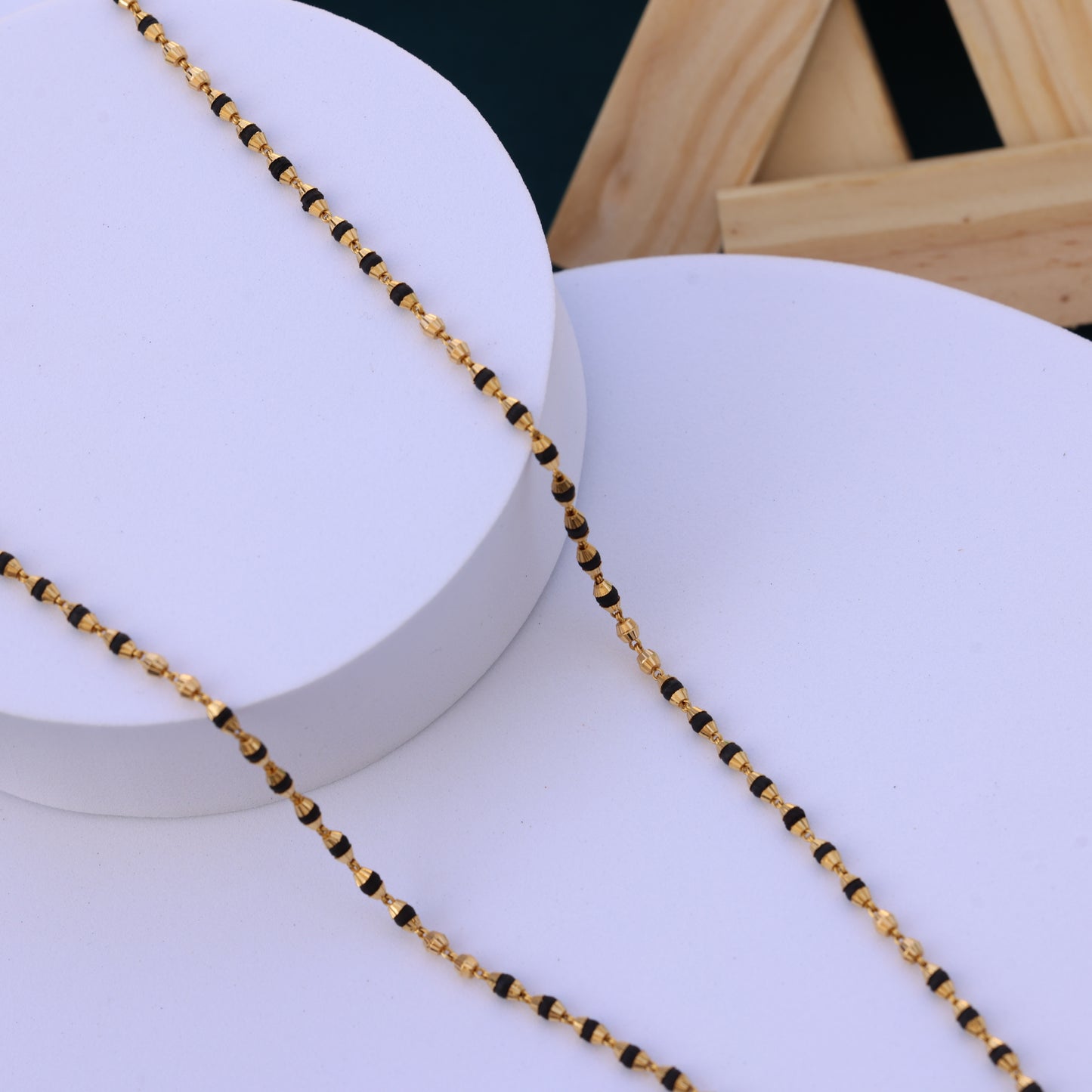 Gold Tulsi Mala with Gold-Toned Beads