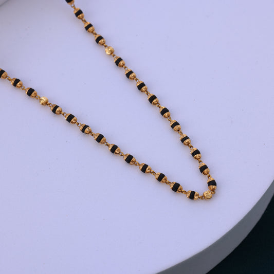 Gold Tulsi Mala with Gold-Toned Beads