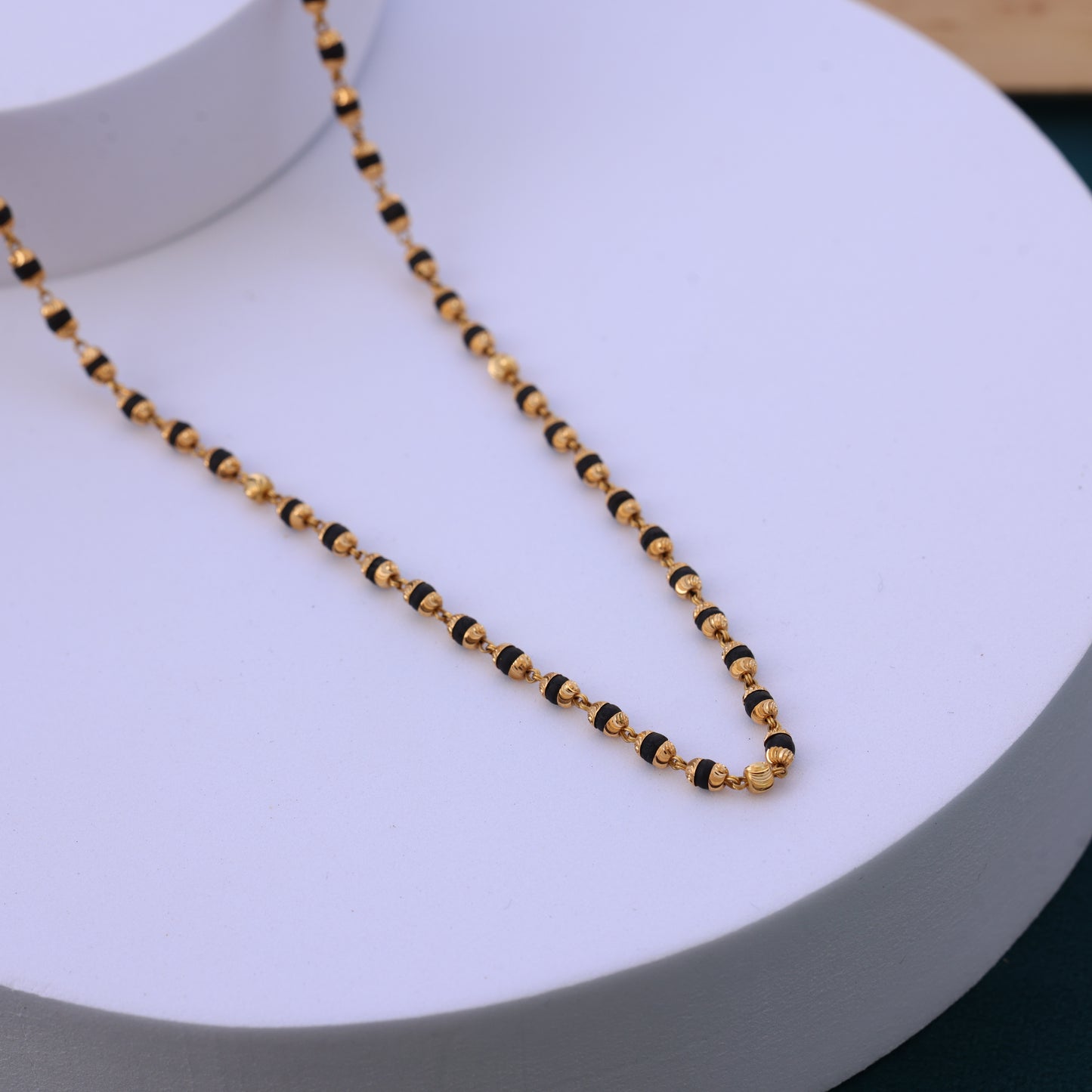 Gold Tulsi Mala with Gold-Toned Beads