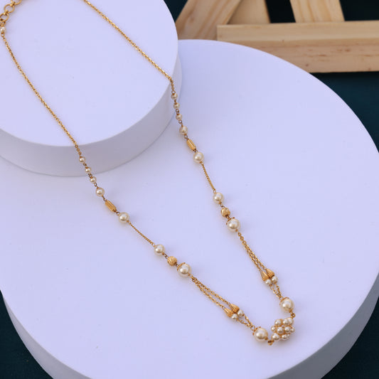 Gold Pearl Necklace - Bridal & Festive Jewelry