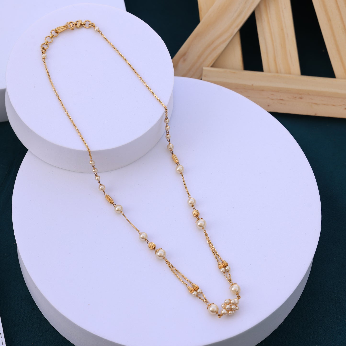Gold Pearl Necklace - Bridal & Festive Jewelry
