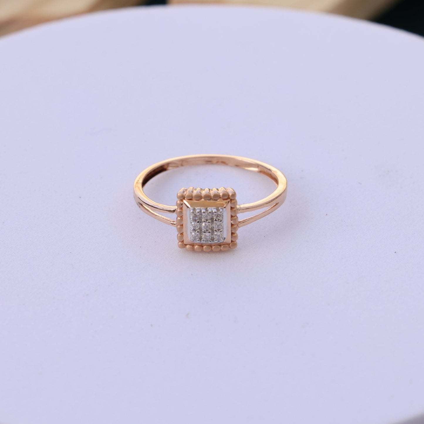Square Halo American Diamond Ring