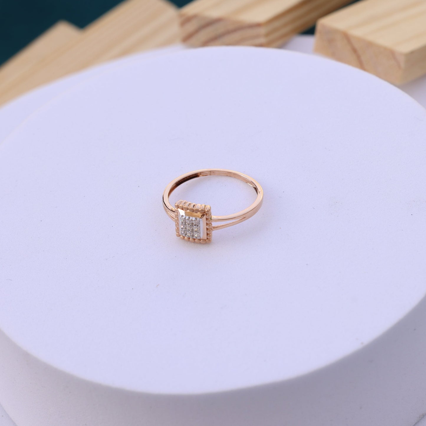 Square Halo American Diamond Ring