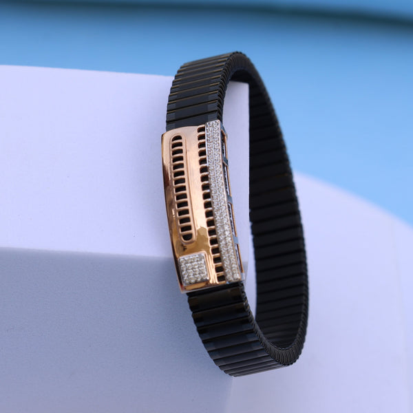 Stylish Gold Men's Bracelet with American Diamonds