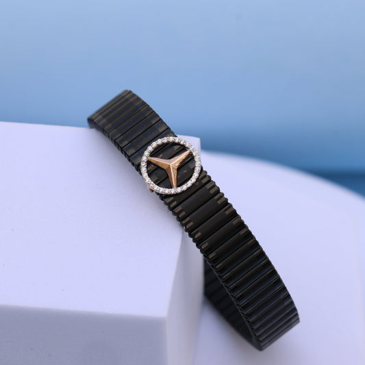 Stylish Gold Men's Bracelet with American Diamonds