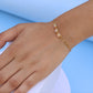 Stylish Gold Bracelet with Square Crystal Stones – Minimalist Double Chain Design