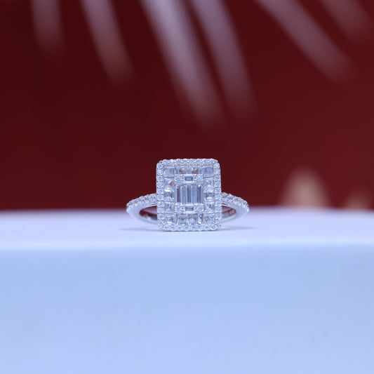 Moissanite Diamond Ring in 92.5 Sterling Silver