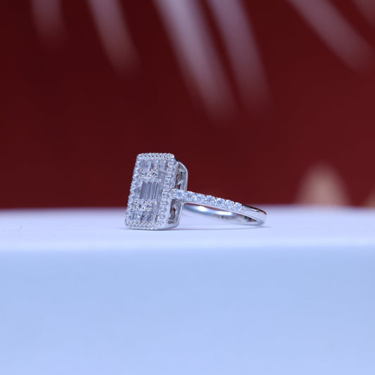 Moissanite Diamond Ring in 92.5 Sterling Silver