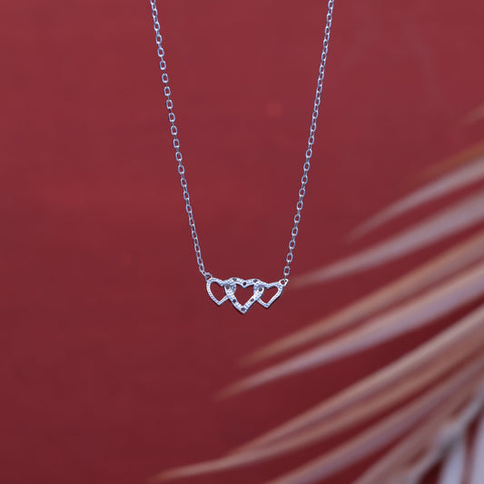 92.5 Sterling Silver Chain Necklace with Moissanite Diamond / Lab grown diamond