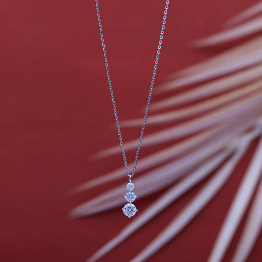 92.5 Sterling Silver Chain Necklace with Moissanite Diamond