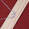 92.5 Sterling Silver Chain Necklace with Moissanite Diamond / Lab grown diamond