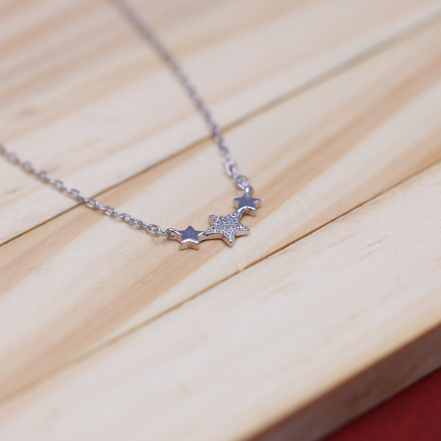 92.5 Sterling Silver Chain Necklace with Moissanite Diamond / Lab grown diamond