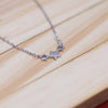 92.5 Sterling Silver Chain Necklace with Moissanite Diamond / Lab grown diamond