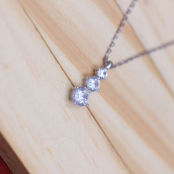 92.5 Sterling Silver Chain Necklace with Moissanite Diamond