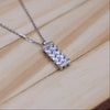 Elegant 92.5 Sterling Silver Chain Necklace with Moissanite Diamonds