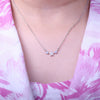 92.5 Sterling Silver Chain Necklace with Moissanite Diamond / Lab grown diamond