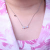 Dazzling Star Chain in 92.5 Sterling Silver with Moissanite Diamonds/ Lab grown diamond