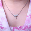 92.5 Sterling Silver Chain Necklace with Moissanite Diamond