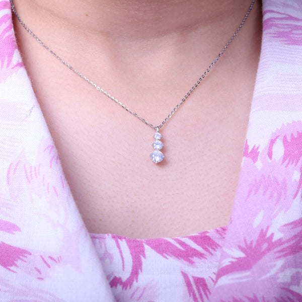 92.5 Sterling Silver Chain Necklace with Moissanite Diamond