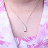Elegant 92.5 Sterling Silver Chain Necklace with Moissanite Diamonds
